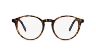 Large round anti blue light glasses with silver stud detail and flexible steel hinges