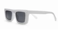 The Clara vintage rectangular flat-top UV400 sunglasses for women in black or white with super dark lenses