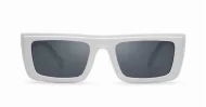 The Clara vintage rectangular flat-top UV400 sunglasses for women in black or white with super dark lenses