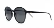 The Disco large round UV400 sunglasses in black with gold detailing and super dark lenses