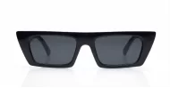 The Dylan retro cat-eye UV400 sunglasses in black or white with super dark or silver mirror lenses