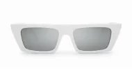 The Dylan retro cat-eye UV400 sunglasses in black or white with super dark or silver mirror lenses