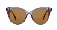 Gloria Brown cat-eye polarised sunglasses with dark brown lenses and inner core wire temples