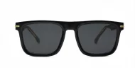 Hemi Black flat top sunglasses with pinstripe inlay dark grey lenses and inner core wire temples