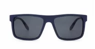 Mariner flat top polarised sunglasses textured temples metal detailing super dark lenses