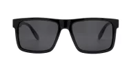 Mariner flat top polarised sunglasses textured temples metal detailing super dark lenses