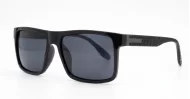 Mariner flat top polarised sunglasses textured temples metal detailing super dark lenses
