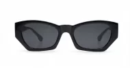 The Matilda retro angular UV400 sunglasses for women in black or blue with super dark lenses