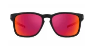 iPOP Nitro matte black square polarised sunnies with red mirror, blue mirror or dark grey lenses