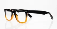 Vintage wayfarer anti blue light glasses with silver pip detailing and wire-core temples