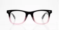 Vintage wayfarer anti blue light glasses with silver pip detailing and wire-core temples
