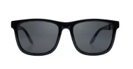 Grit Black sports wrap polarised sunglasses black frames red stripe temples