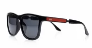 Grit Black sports wrap polarised sunglasses black frames red stripe temples
