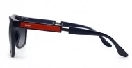 Grit Black sports wrap polarised sunglasses black frames red stripe temples