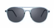 iPOP Echo compact polarised aviator sunglasses in translucent grey with dark grey lenses