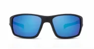 Blackwater Revo matte black sports wrap polarised sunglasses super dark mirror lenses