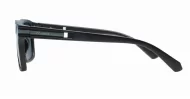 Outlaw matte black polarised sunglasses with superdark lenses grey stripe temples and inner core wire
