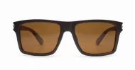 Outlaw matte brown polarised sunglasses with superdark dark brown lenses and inner core wire temples