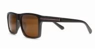 Outlaw matte brown polarised sunglasses with superdark dark brown lenses and inner core wire temples