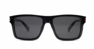 iPOP Outlaw polarised sunglasses in black with red stripe temple detail