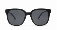 River Black large square women's UV400 sunglasses gunmetal arms
