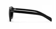 Stratos round black unisex polarised sunglasses wire temples category 3 lenses