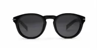 Stratos round black unisex polarised sunglasses wire temples category 3 lenses