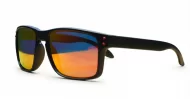 Tama red mirror revo polarised sunglasses curved wrap frame grey base lens