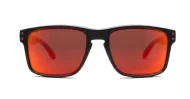 Tama red mirror revo polarised sunglasses curved wrap frame grey base lens