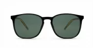 Rocket G15 round sunglasses with glossy black frames green G15 lenses and inner core wire temples