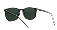 Rocket G15 round sunglasses with glossy black frames green G15 lenses and inner core wire temples