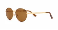 Vintage oval metal frame polarised sunglasses with slim rims