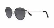 Vintage oval metal frame polarised sunglasses with slim rims