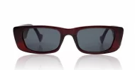 The Etta retro narrow rectangular UV400 sunglasses with super dark lenses