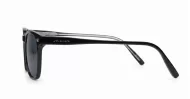 Wilbur Black small round polarised sunglasses silver detailing smoke lenses