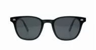Wilbur Black small round polarised sunglasses silver detailing smoke lenses