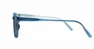 Wilbur Blue small round polarised sunglasses blue frames dark grey smoke lenses