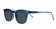 Wilbur Blue small round polarised sunglasses blue frames dark grey smoke lenses