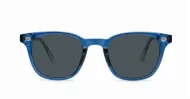Wilbur Blue small round polarised sunglasses blue frames dark grey smoke lenses