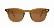 Wilbur Brown small round polarised sunglasses light brown frames dark brown lenses