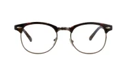 Classic clubmaster blue blocker glasses in warm tortoise with steel hinges