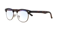 Classic clubmaster blue blocker glasses in warm tortoise with steel hinges