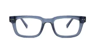 Clear blue blue blocker glasses with silver pin temple detailing
