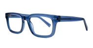 Clear blue blue blocker glasses with silver pin temple detailing
