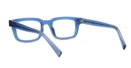 Clear blue blue blocker glasses with silver pin temple detailing