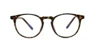 Round computer glasses with silver accents, inner temple wire core and steel hinges