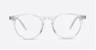 Round computer glasses with silver accents, inner temple wire core and steel hinges