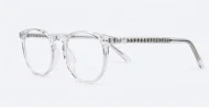 Round computer glasses with silver accents, inner temple wire core and steel hinges