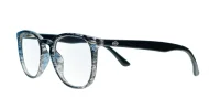 Classic round unisex blue light glasses with silver accents and flexible steel hinges
