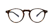Round anti blue light glasses with silver accents, wire-core temples and steel hinges